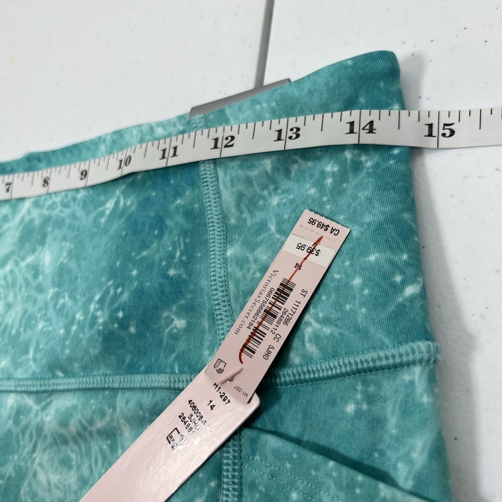 NWT Victoria's Secret On Point Flow Athleisure Fitness Leggings Teal Size 14 - Picture 14 of 16